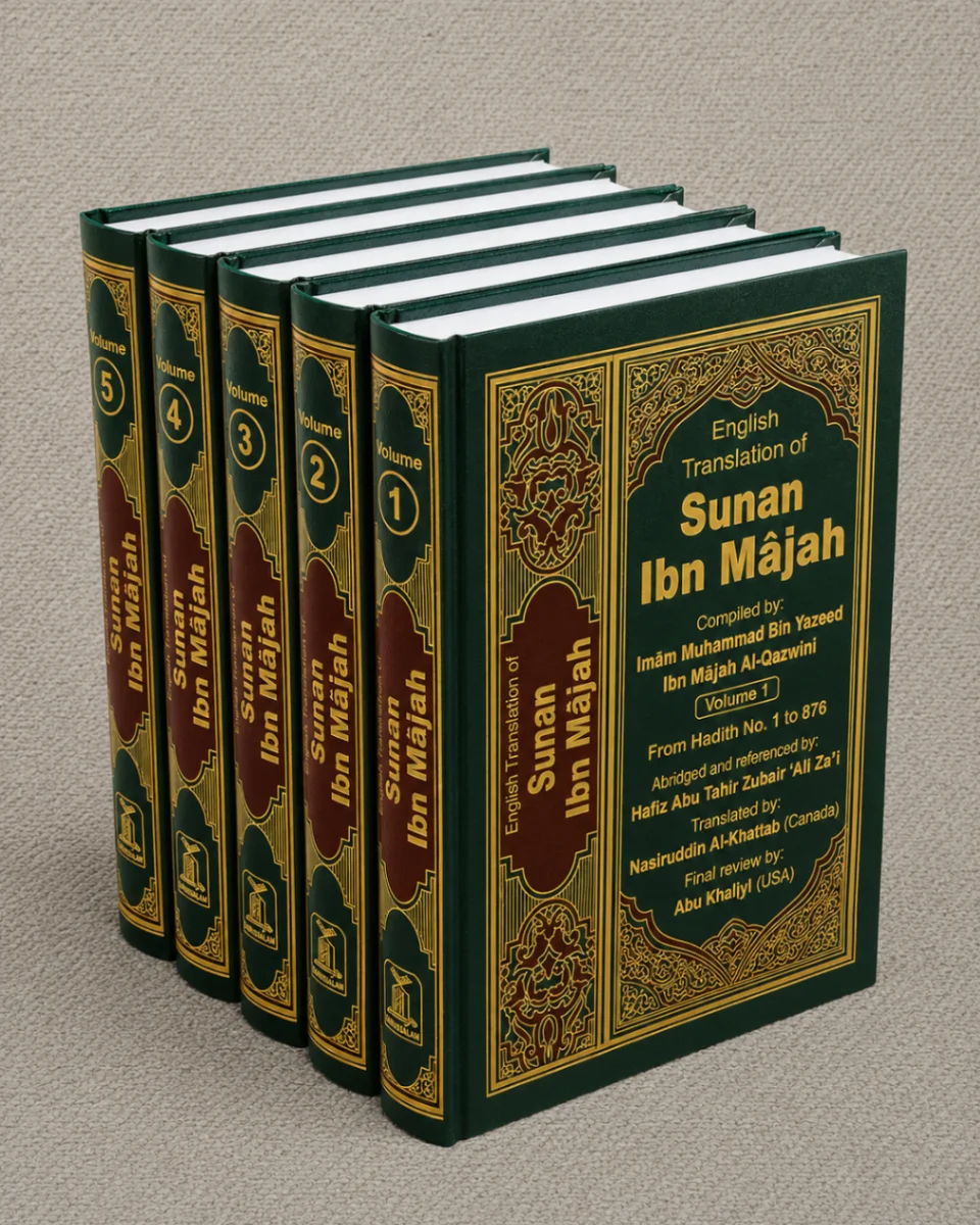 Dar-us-Salam’s English edition of Sunan Ibn Majah featuring 4,341 authentic Hadith with clear translations, detailed commentary, and a comprehensive glossary.